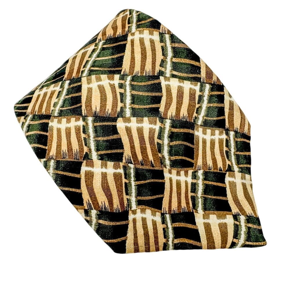 Givenchy Monsieur 100% silk vintage classic retro geometric pattern necktie 4” w